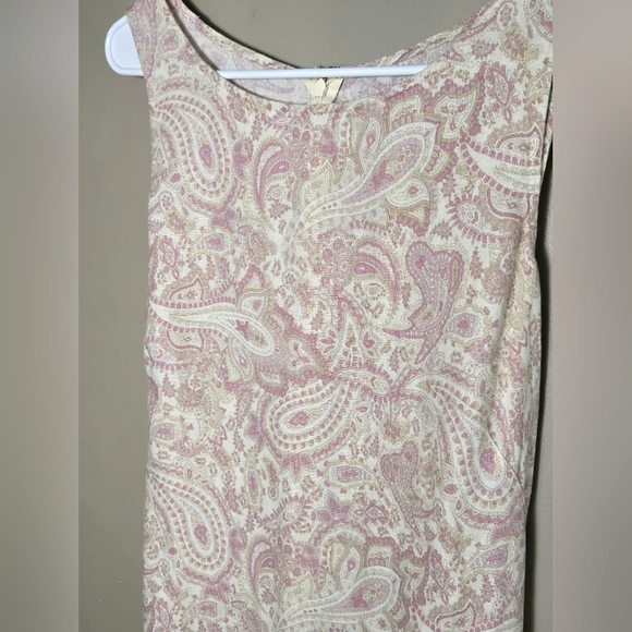 Brooks Brothers Pastel Paisley Bohi Cottagecore 100% Linen Maxi Dress, Medium - Picture 3 of 5